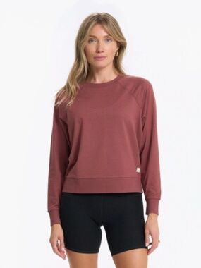 Vuori Long-Sleeve Halo Crew Rosewood Heather